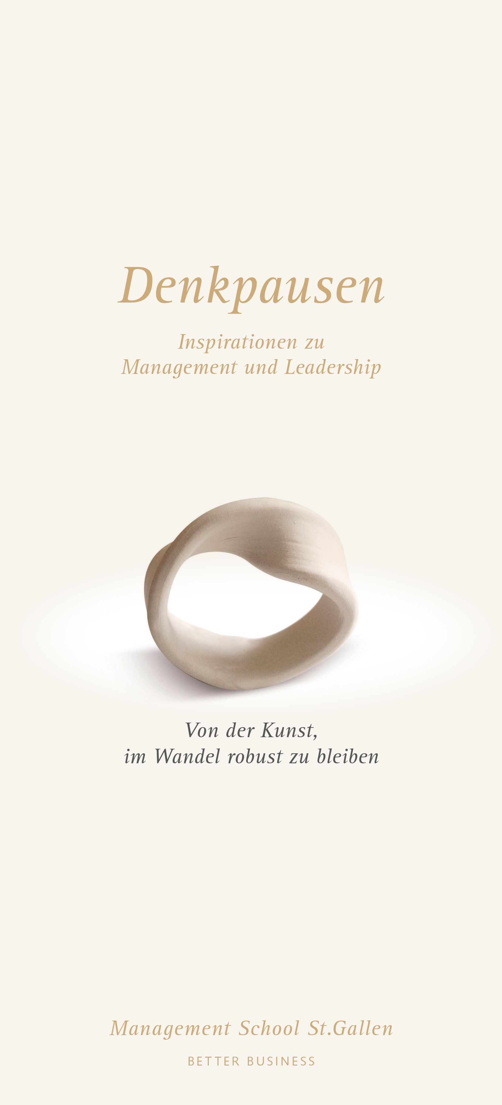 Deckblatt der Denkpause 16 «Inspirationen zu Management und Leadership» mit modernem Design und dem Logo der Management School St. Gallen.